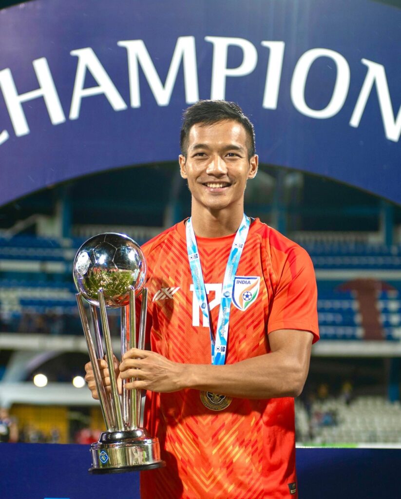 Chhangte with the SAFF Cup