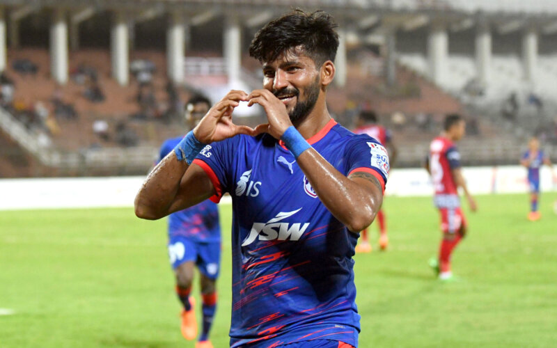 Crucial goal for Bengaluru FC in the semi-final of the Hero Super Cup last season against Jamshedpur FC